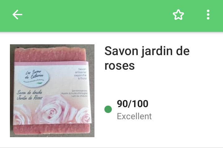 Savon Parfumé Jardin de Roses 3 note yuka savon jardin de roses